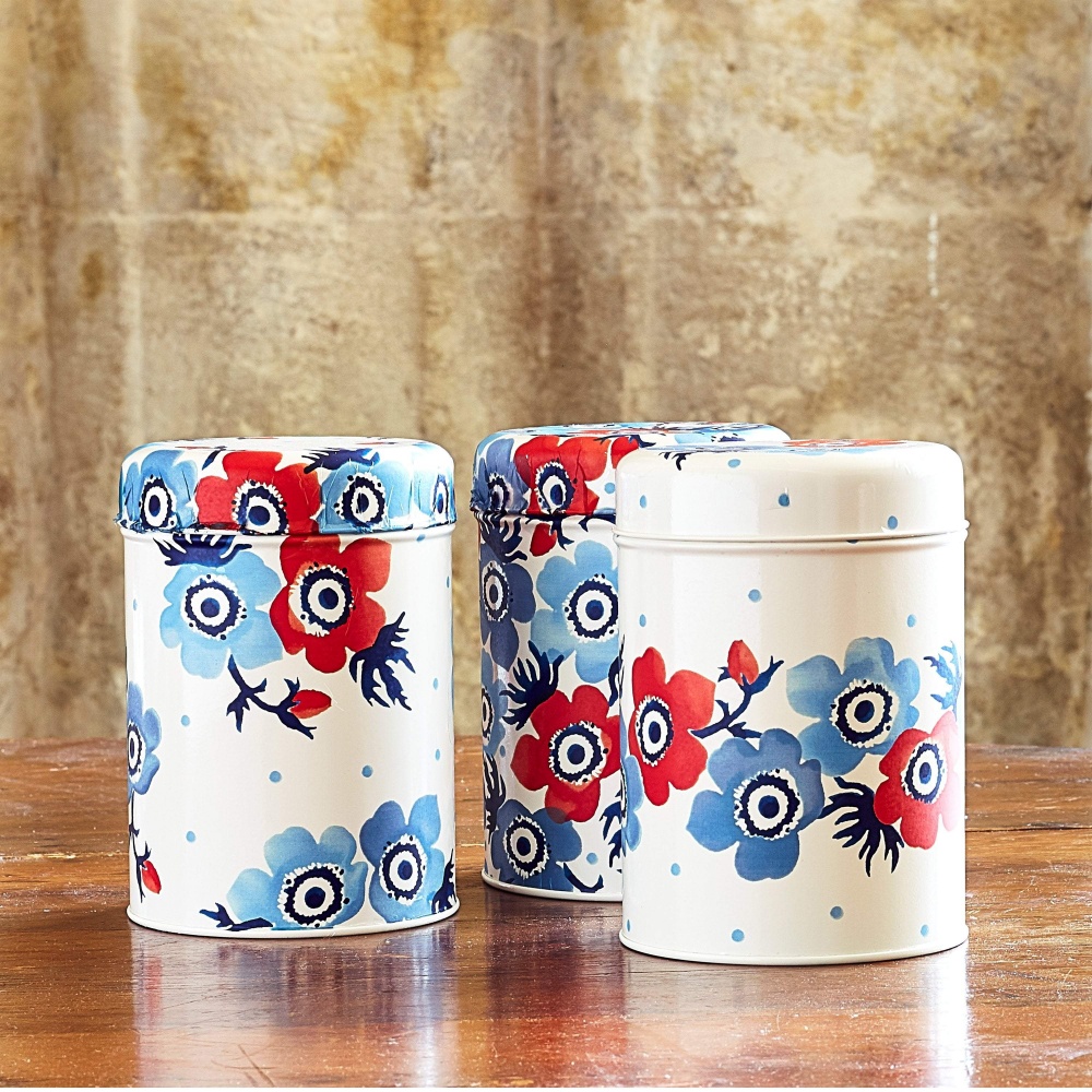 Anemone Print Set of 3 Round Caddies By Emma Bridgewater